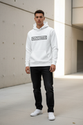 WATCHMEE Large Logo Unisex Hoodie — White
