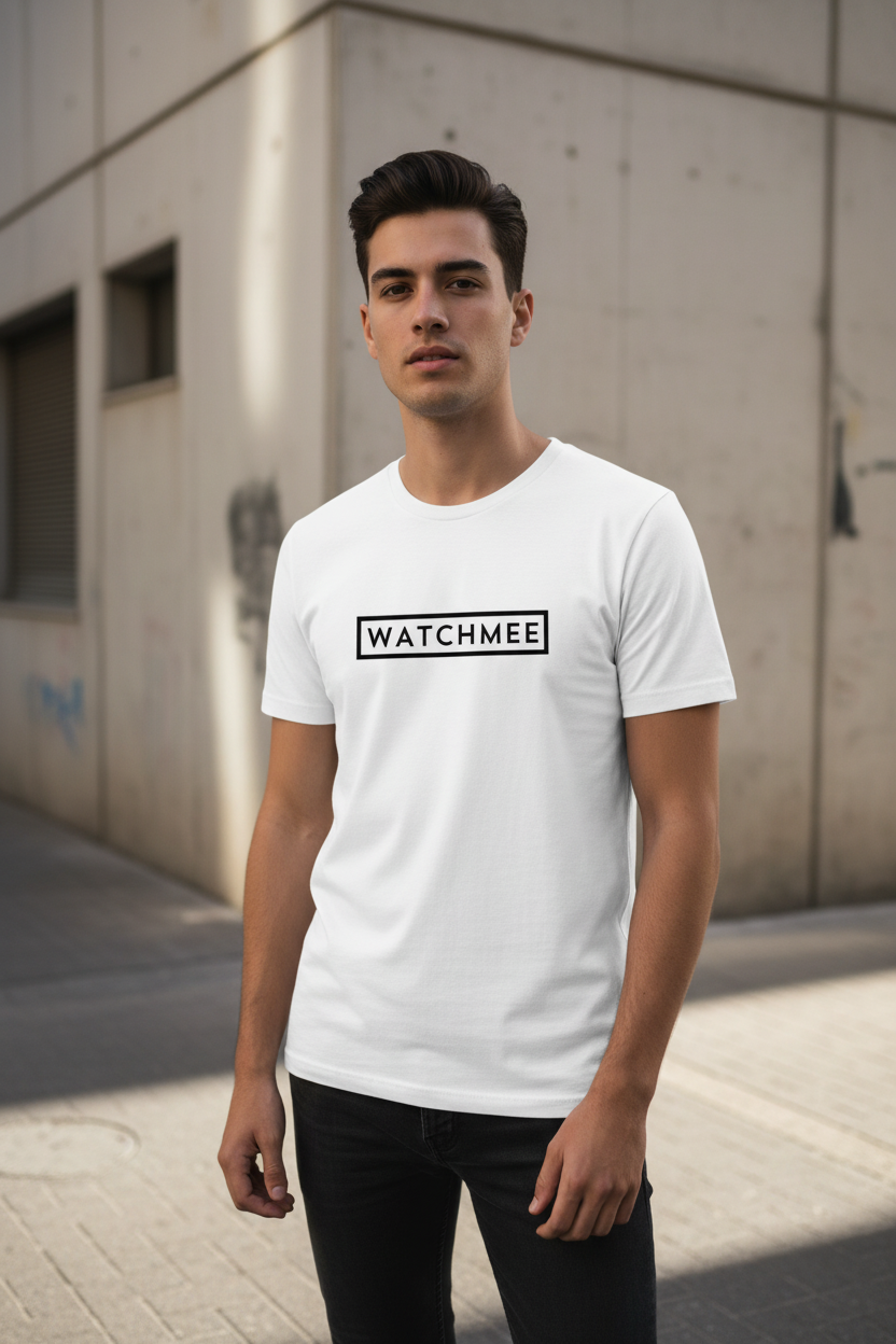 WATCHMEE Large Logo Unisex Staple T-Shirt — White